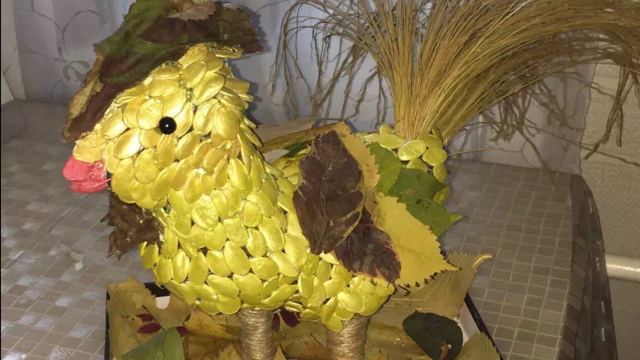 ОСЕННИЕ ПОДЕЛКИ ИЗ ПРИРОДНОГО МАТЕРИАЛА | ПОДЕЛКИ С ДЕТЬМИ | ПЕТУХ | ОСЕНЬ смотреть онлайн