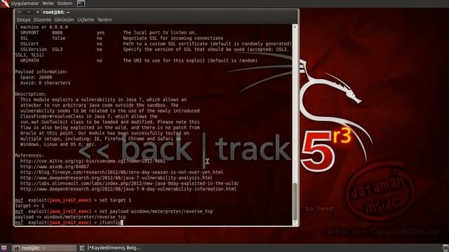 BT5 - MSF Java 7u6 Applet Remote Code Execution смотреть онлайн