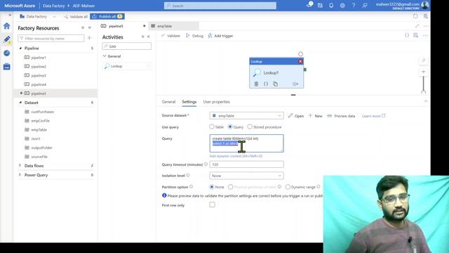 36. Execute SQL queries using Lookup activity in Azure data factory смотреть онлайн