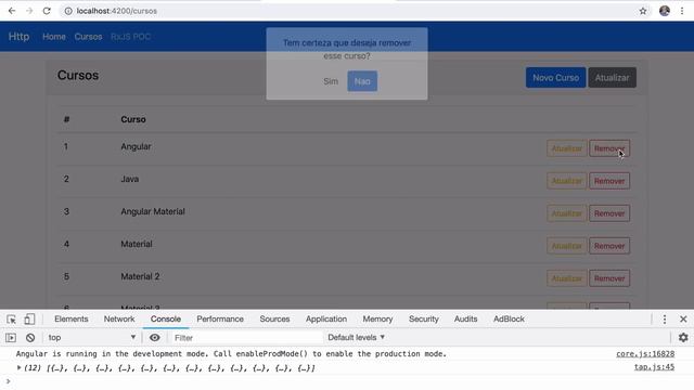 Curso Angular #132: Http DELETE: Popup de Confirmação para remover Cursos смотреть онлайн