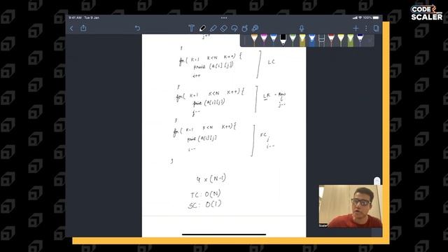 Spiral Traversal of a Matrix - Solution | 2-D Arrays | DSA Placement Series - Code with Scaler смотреть онлайн