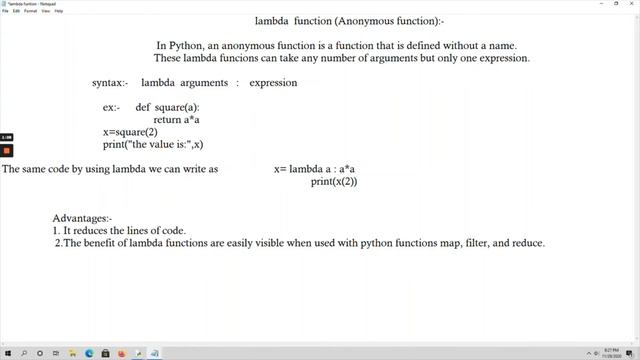 PYTHON - LAMBDA FUNCTIONS (ANONYMOUS FUNCTIONS) смотреть онлайн