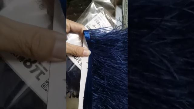 Тесьма из перьев страуса на ленте 8-10 см, 1м. - Темно-синий цвет смотреть онлайн