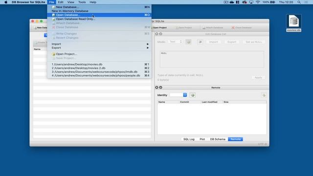Opening files with DB Browser for SQLite смотреть онлайн