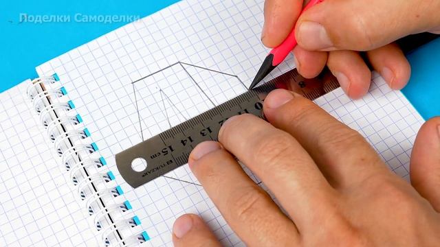 Легкий 3д рисунок по клеточкам | Что делать если скучно? смотреть онлайн