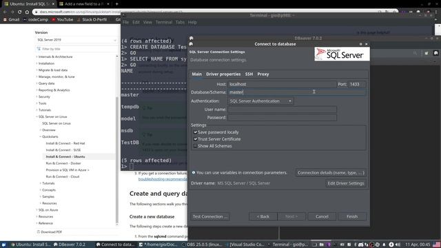 Conectar Dbeaver con SQL Server en Linux смотреть онлайн