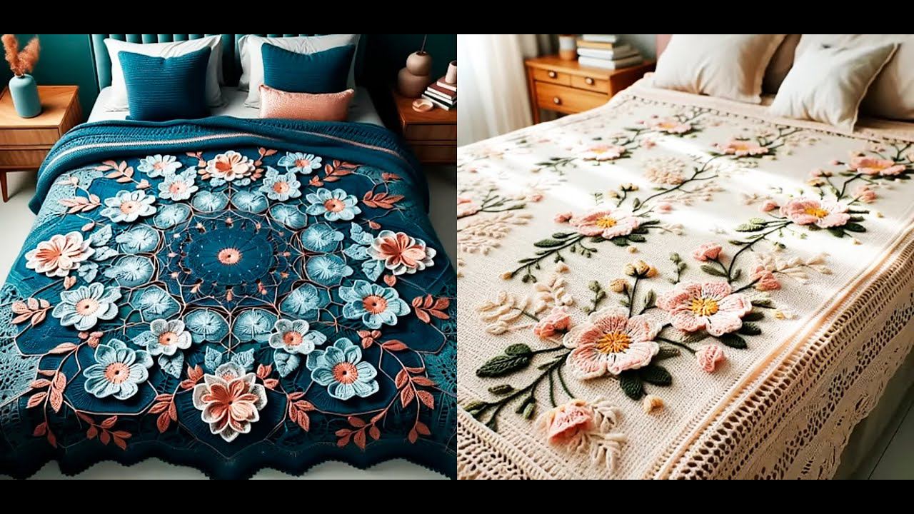 МОДЕЛИ для ВЯЗАНИЯ ШИКАРНЫХ ПЛЕДОВ И ПОКРЫВАЛ!/knitted blanket pattern ideas смотреть онлайн