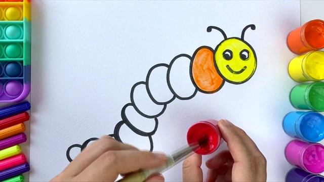 Bolalar uchun oson rasim chizish /Гусеница рисунок для детей / Caterpillar drawing for kids смотреть онлайн