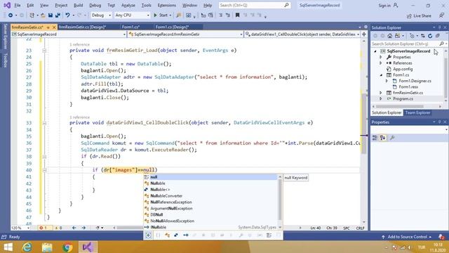 C# Sql Server Veritabanında Bulunan Image Dosyasını PictureBox Aracına Getirme İşlemi смотреть онлайн
