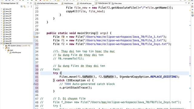 Java 70. Cách đổi tên, di chuyển và copy file trong lập trình Java смотреть онлайн