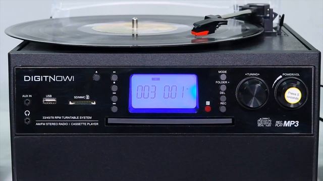 DIGITNOW! Bluetooth Viny To Mp3 Recorder, Record Player, Turntable, CD, Cassette, USB смотреть онлайн