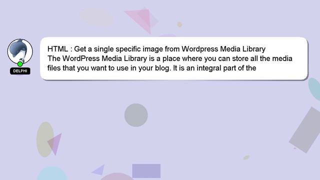 HTML : Get a single specific image from Wordpress Media Library смотреть онлайн