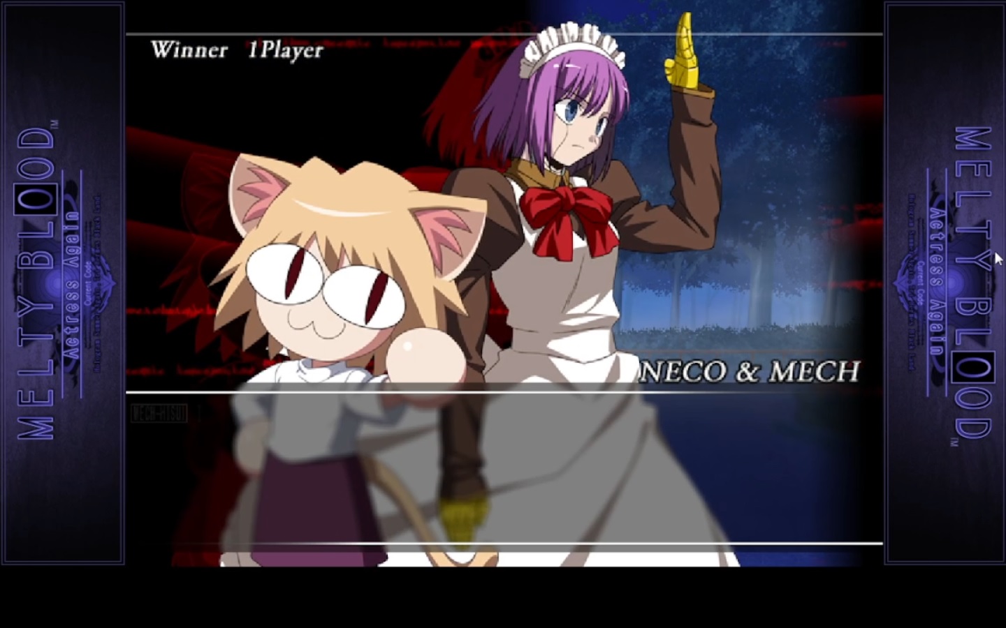 MELTY BLOOD Actress Again Current Code.Neco & Mesh vs Tohno Akiha [ネコ&メカVS遠野秋葉] смотреть онлайн