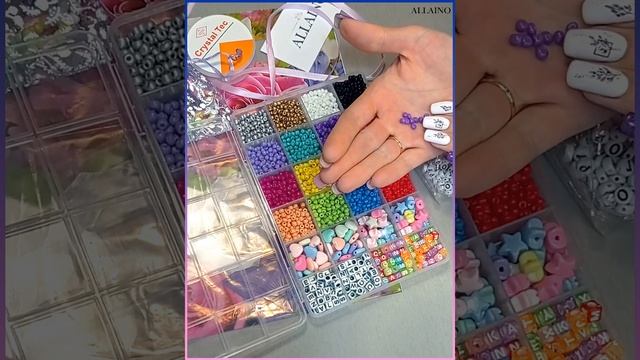 Набор бисера с леской для плетения украшений, браслетов с буквами, подвесками смотреть онлайн