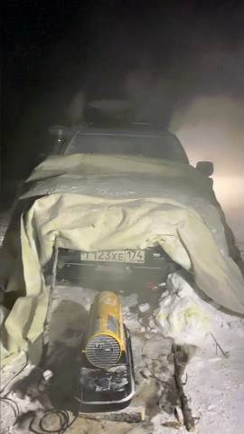 Как отогреть машину зимой с помощью тепловой пушки смотреть онлайн