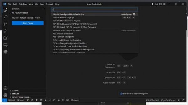Getting started with ESP-IDF programming using VS Code
