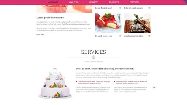 Wedding Cake Responsive Website Template - 50918 смотреть онлайн