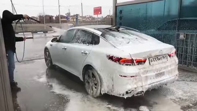 Мойка грязной машины Kia Optima GT - пена, воск, осмос. Car wash thick foam Kia Optima GT смотреть онлайн