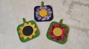 Как сшить цветочные прихватки без окантовки.