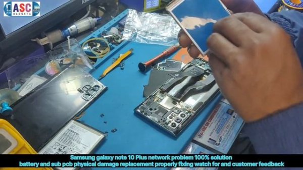 Samsung galaxy note 10 plus network problem and battery and flex replacement 100% solution