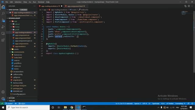 Course Angular In Arabic For Beginners | 22 Angular Routing Redirect route смотреть онлайн