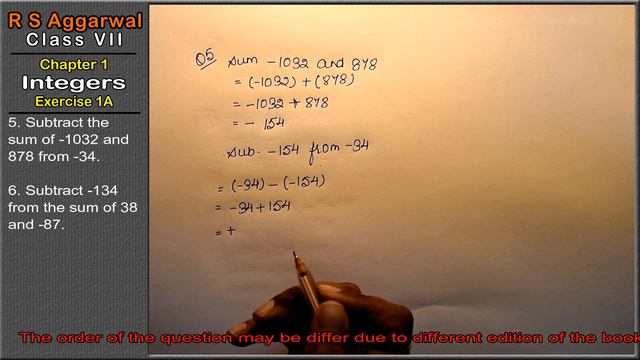 Integers |Class 7 Exercise 1A Question 5 - 6 | RS Aggarwal | Learn Maths смотреть онлайн