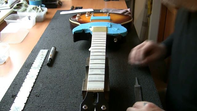 Harley Benton SC-550 Deluxe in for a fret level and setup... смотреть онлайн