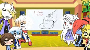 Реакция персонажей андертейл на " Маленький андертейл " // гача лайф