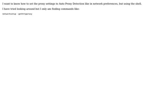 Setting proxy settings to Auto Proxy Detection using command line on Mac OSX смотреть онлайн