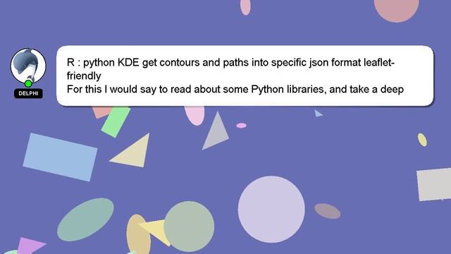 R : python KDE get contours and paths into specific json format leaflet-friendly смотреть онлайн