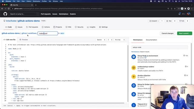 Running NodeJS Tests/CI with GitHub Actions/Workflow смотреть онлайн