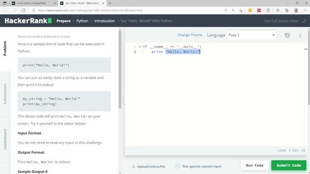 Python HackerRank Solutions: Say "Hello, World!" смотреть онлайн