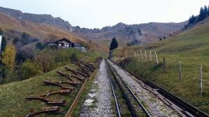 Вид из кабины машиниста. Маршрут: Brienz Rothorn Bahn (Switzerland)