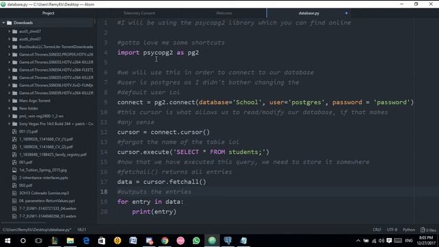 Psycopg2 (Python) W/ PostGreSQL