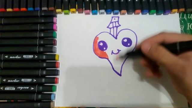 как можно нарисовать сердце | Drawing for children searlesh смотреть онлайн