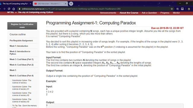NPTEL Week 6 | Computing Paradox | The Joy of Computing using Python | programming assignment смотреть онлайн