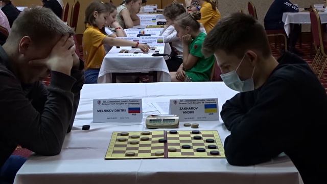 *254. Мельников Д.- Захаров А. Чемпионат Европы 2021, шашки 64. Турция. смотреть онлайн