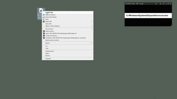 Windows PC Installing an ICC Profile