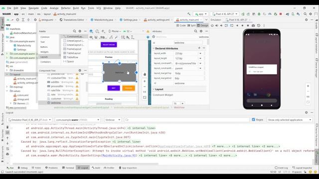 Fixing webview causing app to crash- Android Studio смотреть онлайн