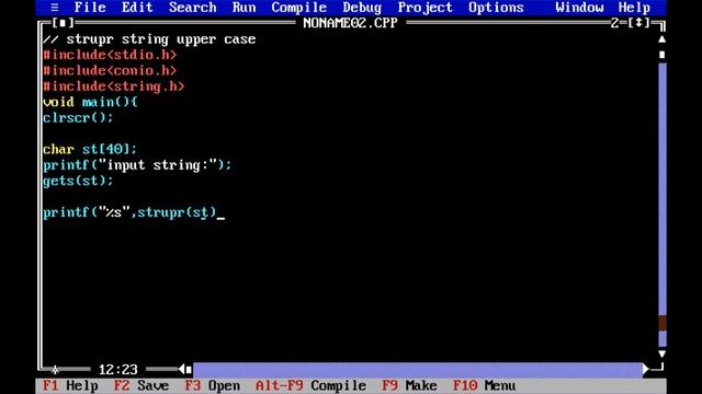 c programing language // using string upper case (strupr) смотреть онлайн