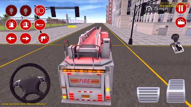 Real Fire Truck Driving Simulator - Fire Fighting Fireman's Daily Job - Best Android GamePlay #3 смотреть онлайн