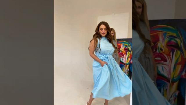 Летнее платье в горошек длина миди №423 смотреть онлайн