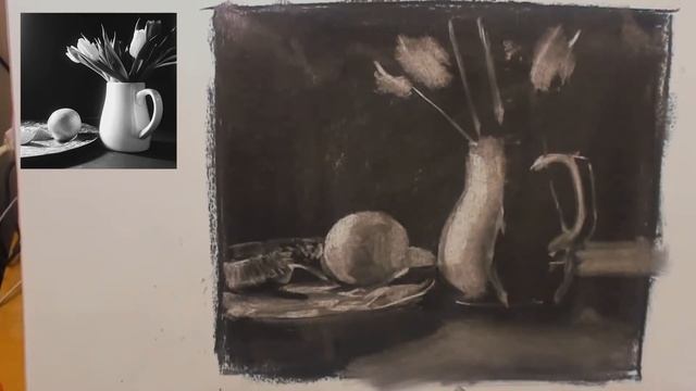 Charcoal Drawing Demonstration - Still Life смотреть онлайн