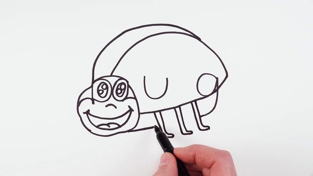 How to turn word BUG into cartoon ladybug drawing смотреть онлайн