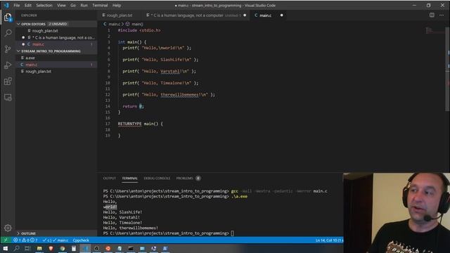 Tutorial: Intro to Computer Programming Part 1. Using C. | Anton - Setup, basic concepts. смотреть онлайн
