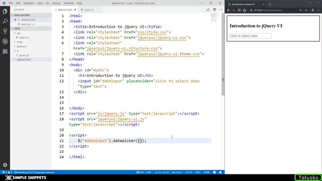 Date Picker Widget Control in JQuery UI смотреть онлайн