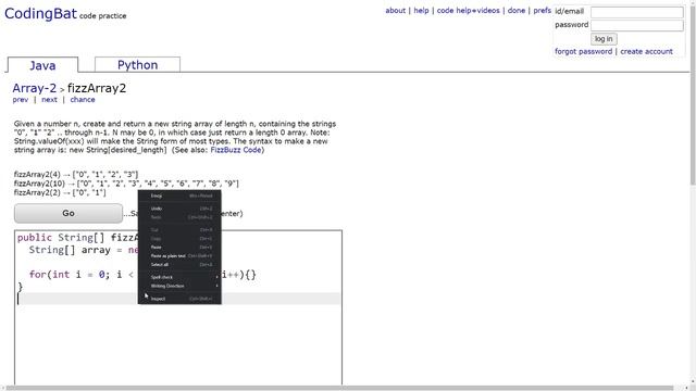 fizzArray2 - Coding Bat Array-2 Java Solution and Tutorial смотреть онлайн