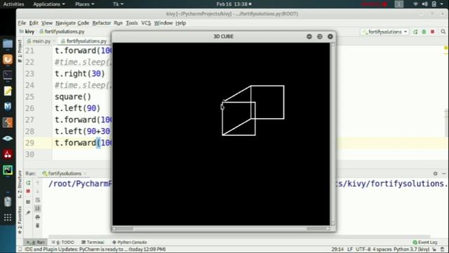 Turtle Python drawing | Turtle Python graphics create 3D Cube using python turtle, coding in pychar смотреть онлайн