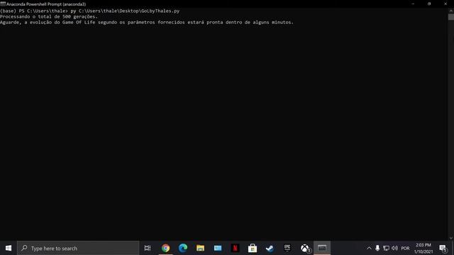 Vídeo da operação do Game of Life em Python. Thales F. S. de Andrade. Relatório final do projeto. смотреть онлайн