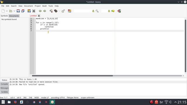 Expressão Continue em Python3 11 смотреть онлайн